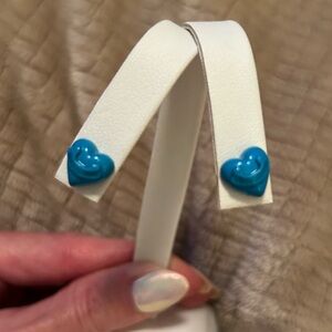 Juicy Couture Blue Heart Stud Earrings